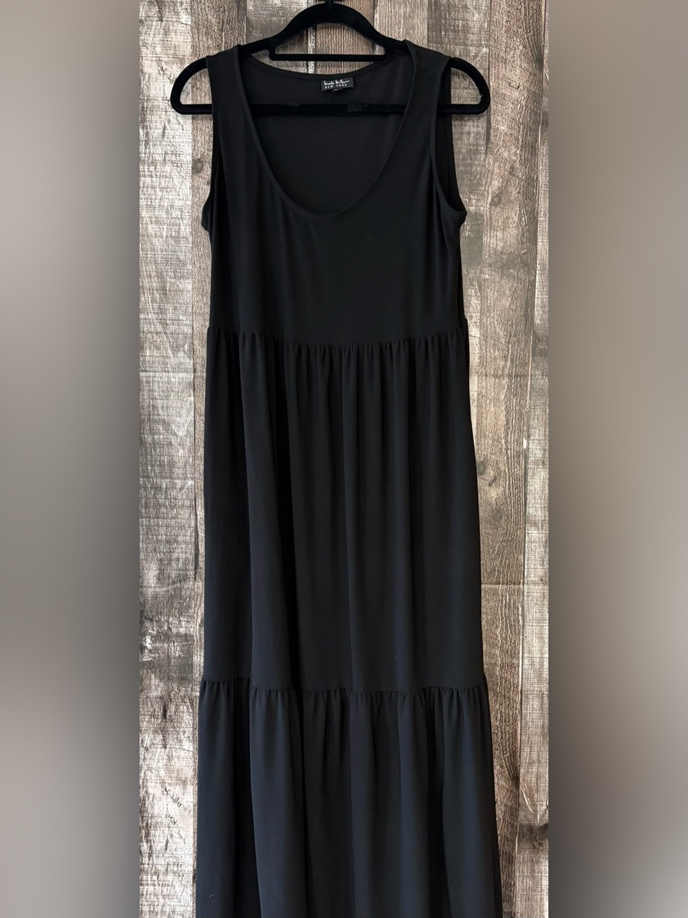 Nicole Miller Black Sleeveless Maxi Dress-XS